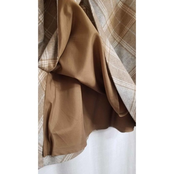 Ann Taylor Classic Wool Tan Plaid Skirt Size 2 - Picture 3 of 6